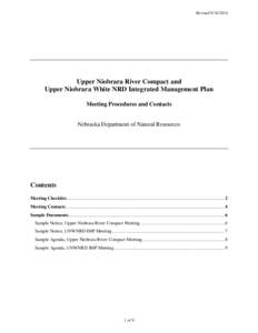 Revised[removed]Upper Niobrara River Compact and Upper Niobrara White NRD Integrated Management Plan Meeting Procedures and Contacts