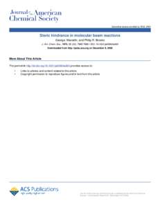 Subscriber access provided by RICE UNIV  Steric hindrance in molecular beam reactions George. Marcelin, and Philip R. Brooks J. Am. Chem. Soc., 1973, 95 (23),  • DOI: ja00804a064 Downloaded from http:/