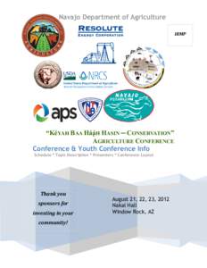 Navajo Department of Agriculture IRMP “K4YAH BAA H13H HASIN — CONSERVATION” AGRICULTURE CONFERENCE Conference & Youth Conference Info
