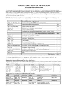 HORTICULTURE LANDSCAPE ARCHITECTURE Associate of Applied Science The Landscape Architecture program provides students with education in a variety of plant and landscape design theory, digital mapping/design technology in