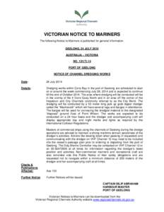 Port Phillip / Dredgers / Dredging / Corio Bay / Port of Geelong / Geelong / States and territories of Australia / Geography of Australia / Victoria