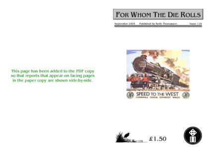 For Whom The Die Rolls #124 - September 2005