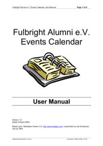 Fulbright Alumni e.V. Events Calendar User Manual  Page 1 of 9 Fulbright Alumni e.V. Events Calendar