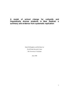 A model of school change for culturally and linguistically diverse students in New Zealand: a summary and evidence from systematic replication