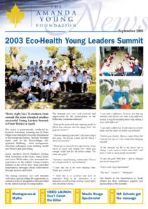 News SeptemberEco-Health Young Leaders Summit  Thirty-eight Year 11 students from