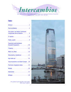 Intercambios  Quarterly Newsletter of the Spanish Language Division of the American Translators Association Volume 8, Issue 2 / June[removed]ISSN[removed]  Índice