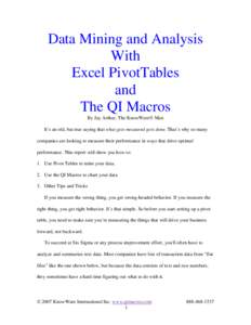 Microsoft Office / Pivot table / Microsoft Excel / Numbers / Microsoft Access / Data mining / Database index / Software / Data management / Computing