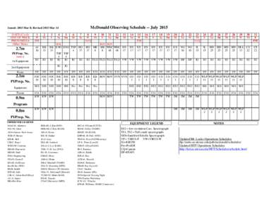 McDonald Observing Schedule -- July[removed]Issued: 2015 Mar 8; Revised 2015 Mar 14 DATE (Civil)