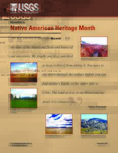 “  November is Native American Heritage Month The soil you see is not ordinary soil – it is