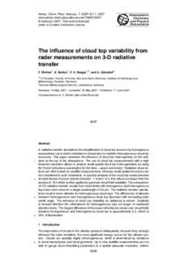 Atmos. Chem. Phys. Discuss., 7, 8087–8111, 2007 www.atmos-chem-phys-discuss.net/ © Author(sThis work is licensed under a Creative Commons License.  Atmospheric