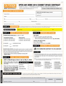 1 of 4  open air demo 2014 exhibit space contract AUGUST 5, 2014 • *jordanelle state park or PINEVIEW RESERVOIR, UT *Location to be determined based on current years water levels at the sole discretion of Emerald Expos