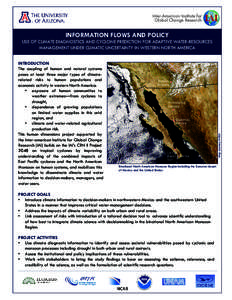 Inter-American Institute for Global Change Research INFORMATION FLOWS AND POLICY  USE OF CLIMATE DIAGNOSTICS AND CYCLONE PREDICTION FOR ADAPTIVE WATER-RESOURCES