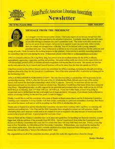 A~ian/PacificAmerican Librarians Association  Newsletter Vol. 22 No. 4 (JuneISSN: 