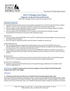 [removed]Budget Issue Paper Impacts on Rural School Districts