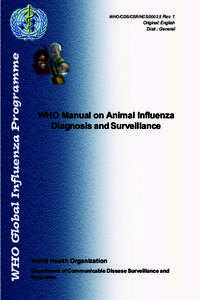 WHO/CDS/CSR/NCSRev. 1  WHO ANIMAL INFLUENZA MANUAL WHO Manual on Animal Influenza Diagnosis and Surveillance