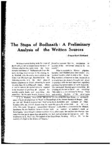 The Stupa of Bodhanath: A Preliminary Analysis of the Written Sources