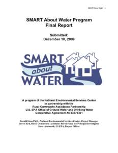 SMART About Water 1  SMART About Water Program Final Report Submitted: December 18, 2009