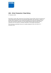 Microsoft Word - 061217_AGL-Alinta-Transaction-Class-Ruling_External-Relations_Media-Release.doc
