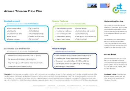 Avance Telecom Price plan