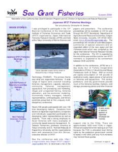 Sea Grant Fisheries  SUMMER 2004 Newsletter of the California Sea Grant Extension Program and UC Division of Agriculture and Natural Resources