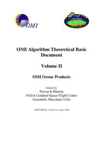 OMI Algorithm Theoretical Basis Document Volume II OMI Ozone Products Edited by