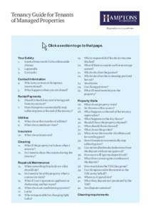Tenancy Guide for Tenants of Managed Properties Click a section to go to that page. Your Safety 1.	 Smoke Detectors & Carbon Monoxide
