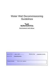 Water Well Decommissioning Guidelines