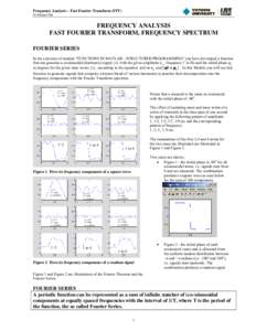 Fourier analysis / Signal processing / Integral transforms / Joseph Fourier / Frequency spectrum / Discrete Fourier transform / Fourier transform / Nyquist–Shannon sampling theorem / Vibration / Mathematical analysis / Digital signal processing / Mathematics