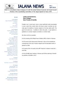 IALANA NEWS  Nr.1 April[removed]NGO in a consultative status (Category II) with the United Nations Economic and Social Council