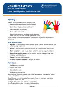 Child Development - Resource Sheet - Painting