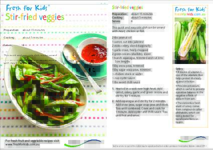 ®  Stir-fried veggies Stir-fried veggies Preparation:
