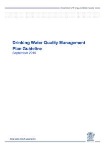 Drinking Water Quality Management Plan Guideline September 2010