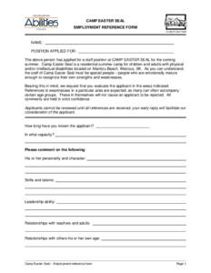 Microsoft Word - CES Employment reference form 07.doc