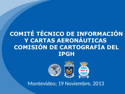 COMITÉ TÉCNICO DE INFORMACIÓN Y CARTAS AERONÁUTICAS COMISIÓN DE CARTOGRAFÍA DEL IPGH  Montevideo; 19 Noviembre, 2013