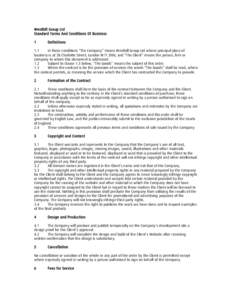 Westhill Group Ltd Standard Terms And Conditions Of Business 1 Definitions