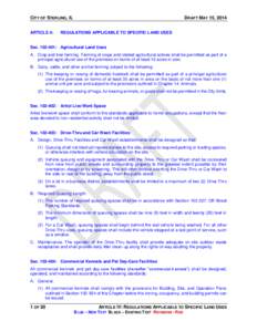 CITY OF STERLING, IL ARTICLE 4: DRAFT MAY 15, 2014  REGULATIONS APPLICABLE TO SPECIFIC LAND USES