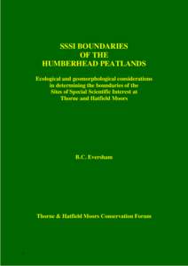 Coal / Peat / Sediments / Site of Special Scientific Interest / Bog / Hatfield Moors / Earth / Geography / Physical geography / Conservation in the United Kingdom / Balneotherapy