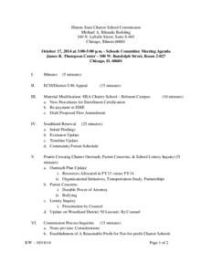 Illinois State Charter School Commission Schools Committee Meeting, October 17, 2014