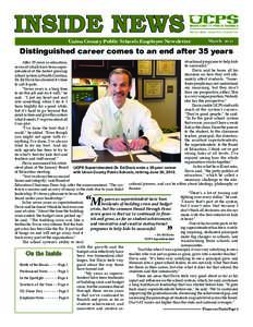 INSIDE NEWS Union County Public Schools Employee Newsletter March[removed]Distinguished career comes to an end after 35 years