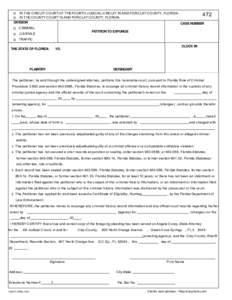 IN THE CIRCUIT COURT OF THE FOURTH JUDICIAL CIRCUIT IN AND FOR CLAY COUNTY, FLORIDA. 472 IN THE COUNTY COURT IN AND FOR CLAY COUNTY, FLORIDA. DIVISION CASE NUMBER CRIMINAL