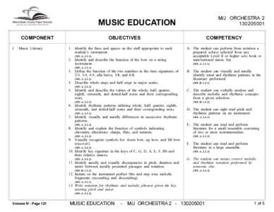 M/J ORCHESTRA[removed]MUSIC EDUCATION COMPONENT I