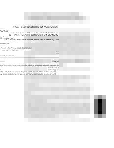 The Sustainability of Corporate Wikis: A Time-Series Analysis of Activity Patterns OFER ARAZY and ARIE CROITORU University of Alberta While existing theoretical frameworks describe collective technology adoption patterns