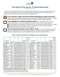   The Fight for Pay Equity: A Federal Road Map    Updated September 2015