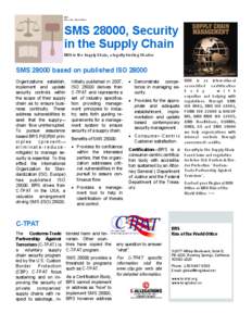 BRS Rim of the World Office SMS 28000, Security in the Supply Chain BRS in the Supply Chain, a legally binding Charter