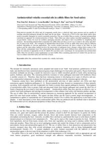 Food and drink / Antimicrobial / Carvacrol / Food preservation / Oregano / Antiseptic / Minimum inhibitory concentration / Cinnamaldehyde / Garlic / Microbiology / Biology / Chemistry