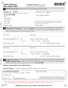 Medco Pharmacy ® MAIL-ORDER FORM *6101*  The Medco Pharmacy is part of the