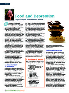 HEALTH  Food and Depression »By Sue Dengate, Food Intolerance Network  D