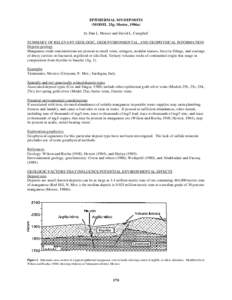 EPITHERMAL MN DEPOSITS (MODEL 25g; Mosier, 1986a) by Dan L. Mosier and David L. Campbell SUMMARY OF RELEVANT GEOLOGIC, GEOENVIRONMENTAL, AND GEOPHYSICAL INFORMATION  Deposit geology