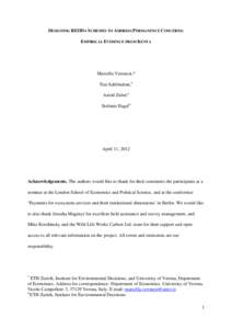 DESIGNING REDD+ SCHEMES TO ADDRESS PERMANENCE CONCERNS: EMPIRICAL EVIDENCE FROM KENYA Marcella Veronesi,* Tim Schlöndorn,a Astrid Zabel,a