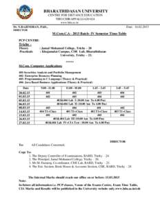 BHARATHIDASAN UNIVERSITY CENTRE FOR DISTANCE EDUCATION TIRUCHIRAPPALLI[removed]www.bdu.ac.in  Date: [removed]